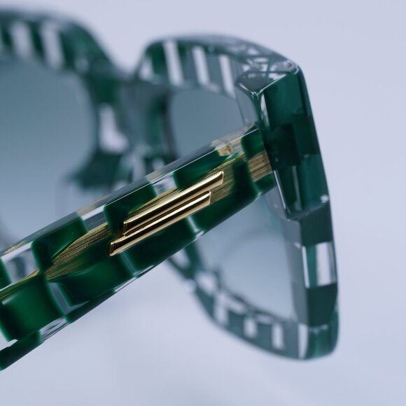 Bottega Veneta BV1212S 008 Sunglasses Green Square Frame, Green Lenses - Picture 5 of 11